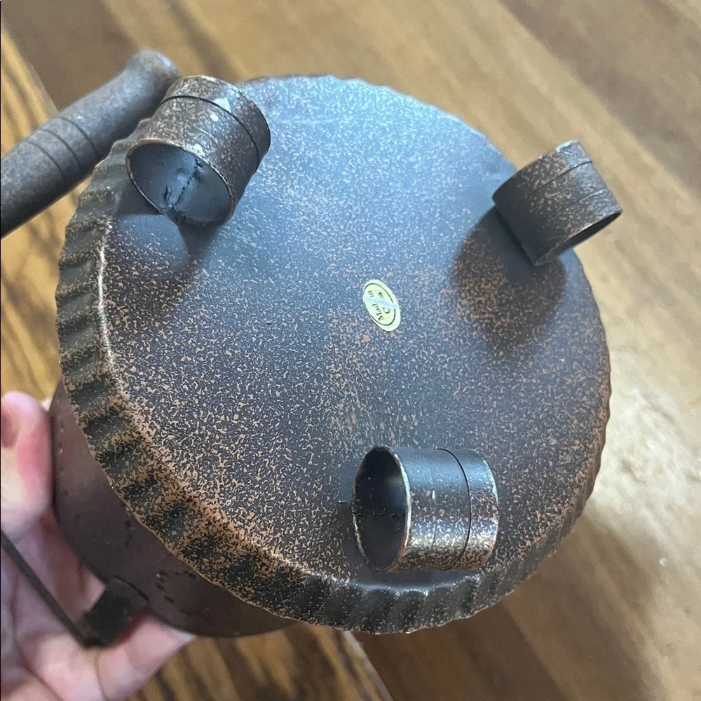 Punched tin primitive candleholder charming rustic